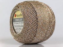 Load image into Gallery viewer, Camellia Fine Crochet Thread:  Camel/Silver