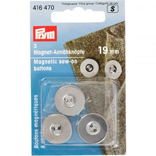 Load image into Gallery viewer, Prym Magnetic Sew-On Buttons: (19mm/Silver)