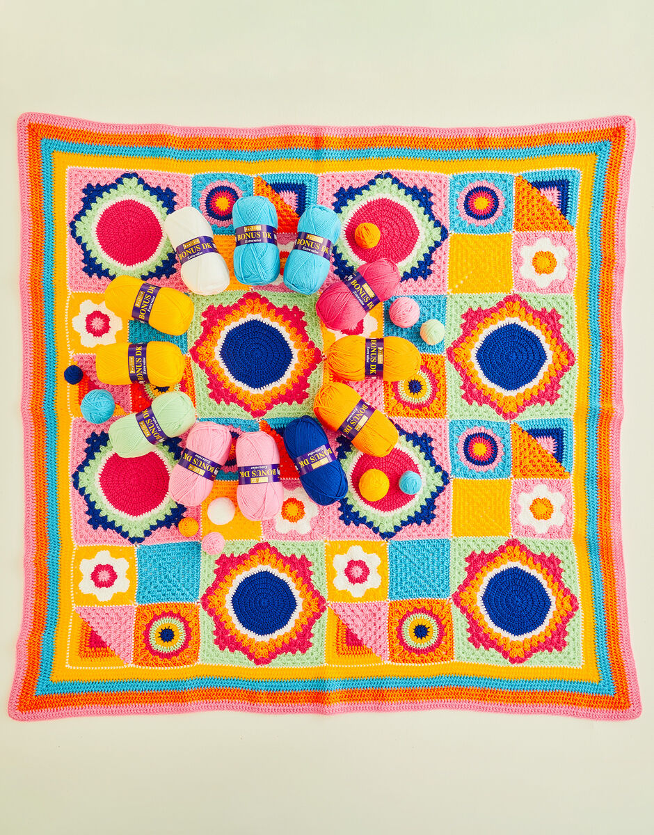 Sirdar Day Tripper Picnic Blanket Crochet Along Yarn Pack:  Hayfield Bonus DK