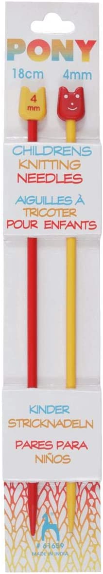 Childrens Pony Knitting Needles 4mm - Plastic