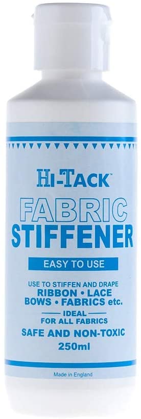 Hi Tack Fabric Stiffener 250 ml, Use To Stiffen Drape Ribbon Lace Bows