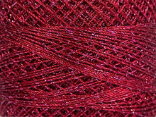 Load image into Gallery viewer, Camellia Fine Crochet Thread:  Burgundy/Silver
