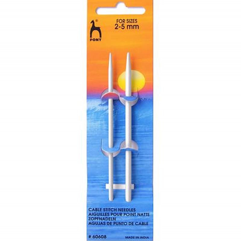 Pony Aluminium Small Straight Cable Needle:  (2-5mm) 2 pack