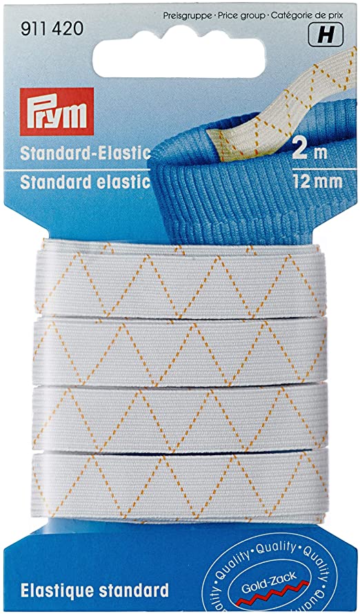 Prym Standard Elastic 2m x 12mm: White
