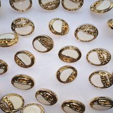 Load image into Gallery viewer, Gold/White Round Button - (20mm)
