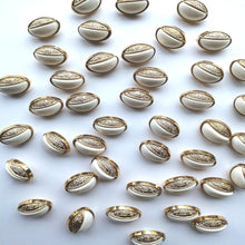 Load image into Gallery viewer, Gold/White Oval Button -  (15mm/20mm)
