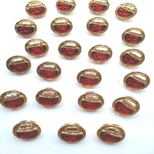 Load image into Gallery viewer, Gold/Red Round Button - (20mm)
