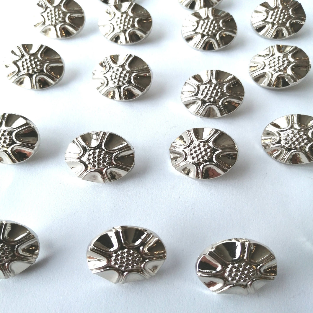 Round Silver Button - (20mm/18mm/15mm)