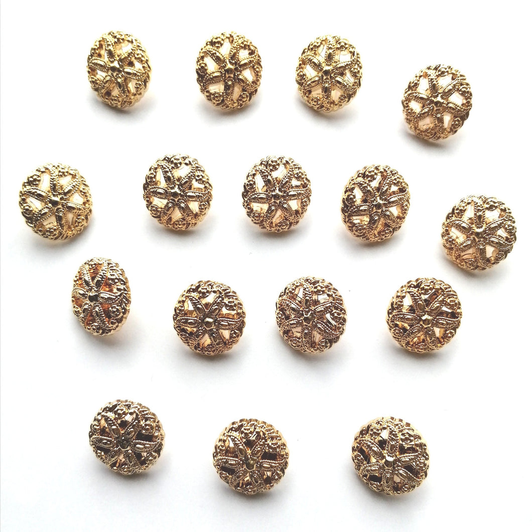 Gold Shank Round Button - (20mm/18mm/15mm)