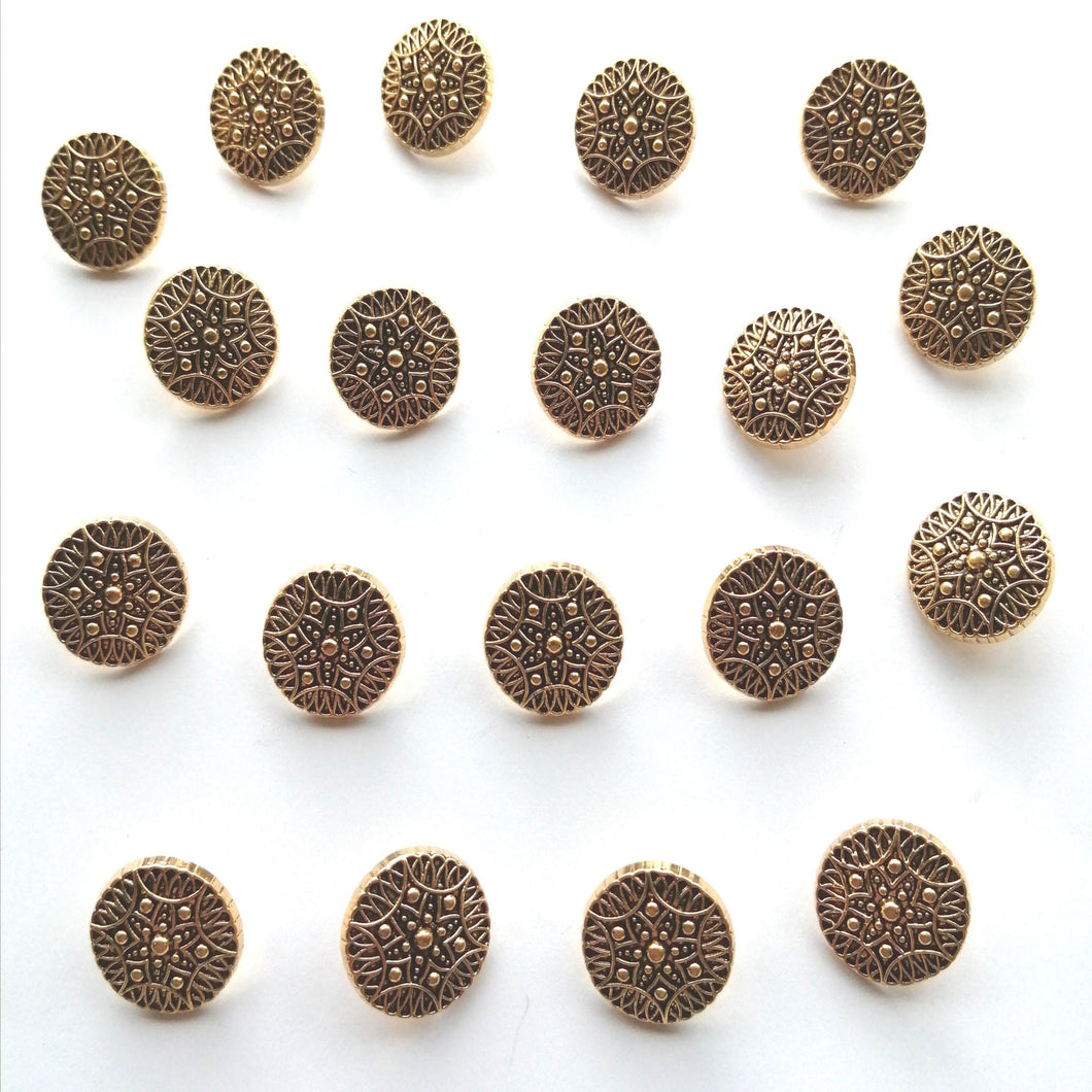 Gold Round Button - (18mm)
