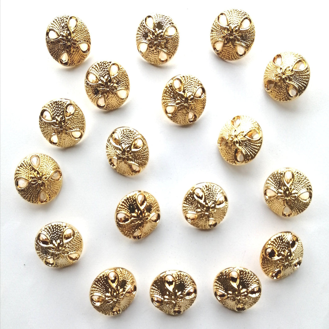 Light Gold Round Button - (25mm/20mm/15mm)