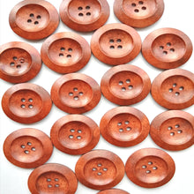 Load image into Gallery viewer, Round Wooden 4-Hole Button (30mm)
