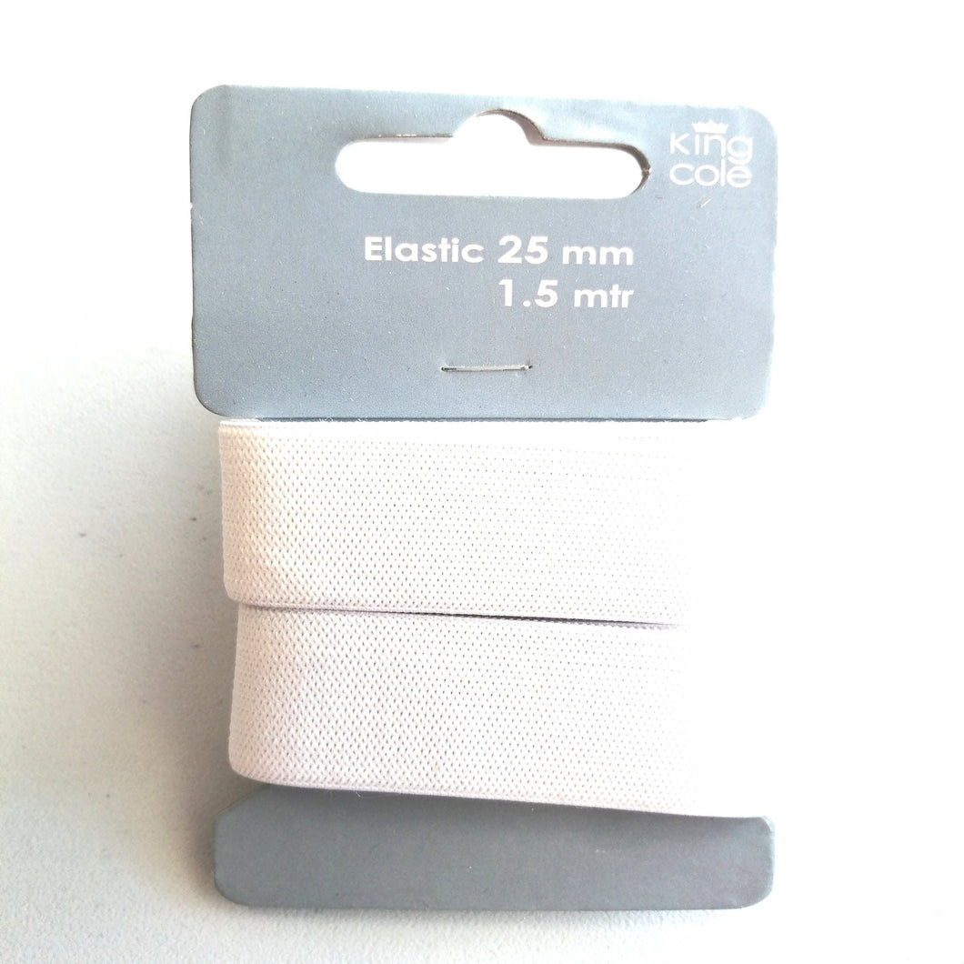 King Cole General Elastic 25mm x 1.5m: (White & Black)