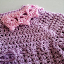 Load image into Gallery viewer, Little Collar Cardi and Daisy Hat Set: (3/6 months)
