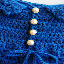 Load image into Gallery viewer, Little Collar Cardi and Daisy Hat Set: (3/6 months)
