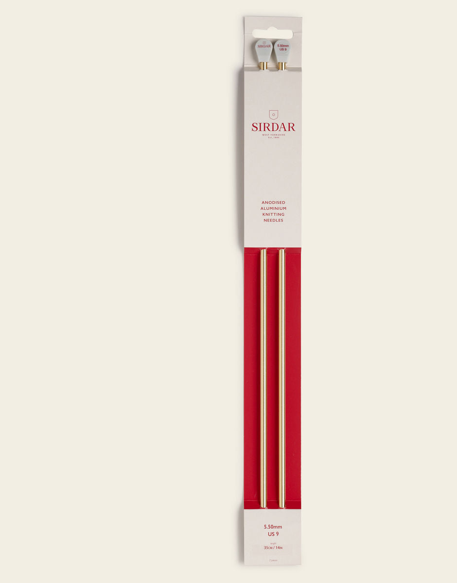 Sirdar Rose Gold Anodised Aluminium Knitting Needles:  (5.50mm/6.00mm/6.50mm x 35cm)