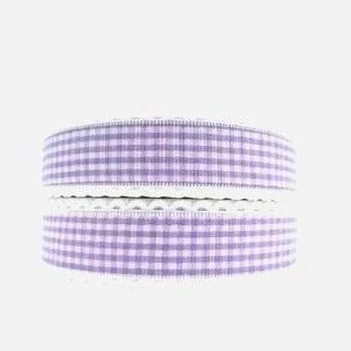 Tooth plaid Grosgrain Ribbon (25mm) - Lavender x (1 Metre)