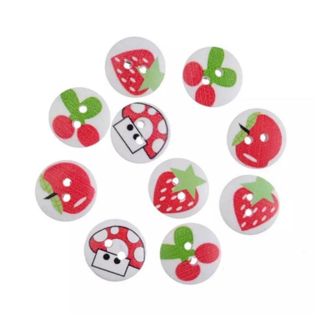 Pack x 10 Mixed Buttons - (15mm)