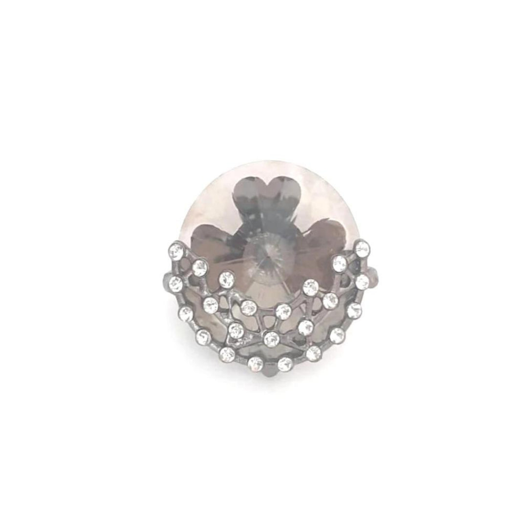 Diamante/Silver Fashion Button