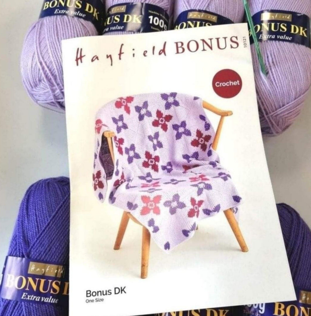 Hayfield Bonus DK Crochet Blanket Kit Design No. 10121